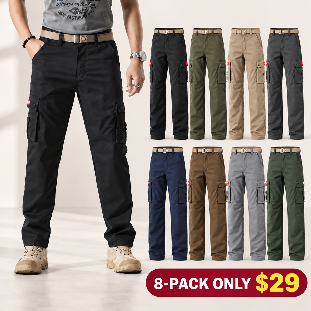 Cargo Pants,Tactical Pants for Men Stretch,Durable Ripstop EDC Work Pants for Hiking