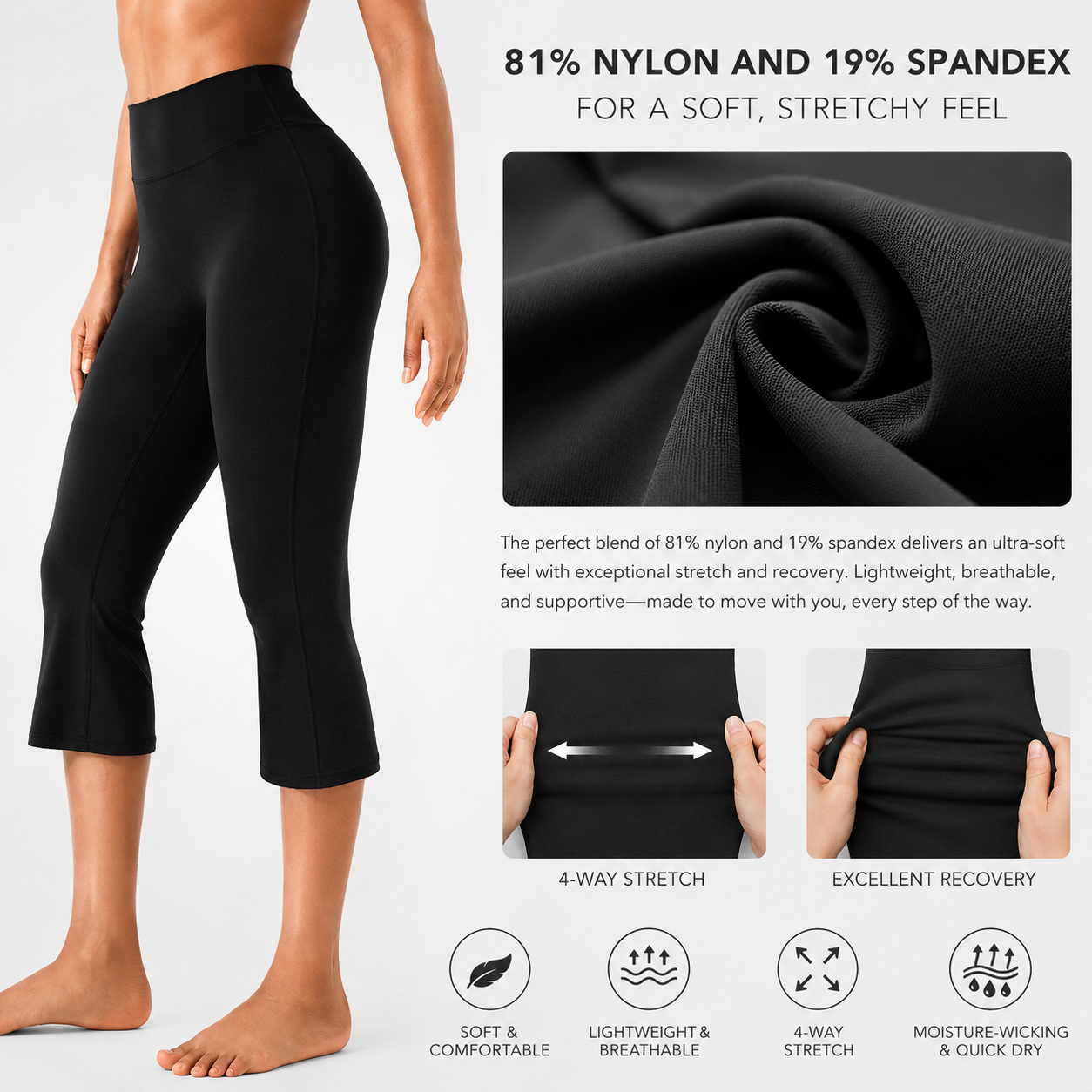 👍🔥Limited-Time Promotion-Capri Flare Leggings Yoga Pants