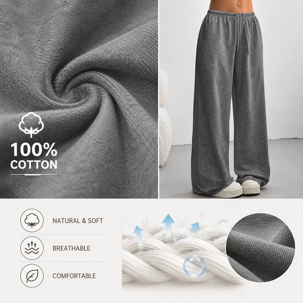 👍🔥Limited-Time Promotion-Oversized, loose-fitting casual sports pants