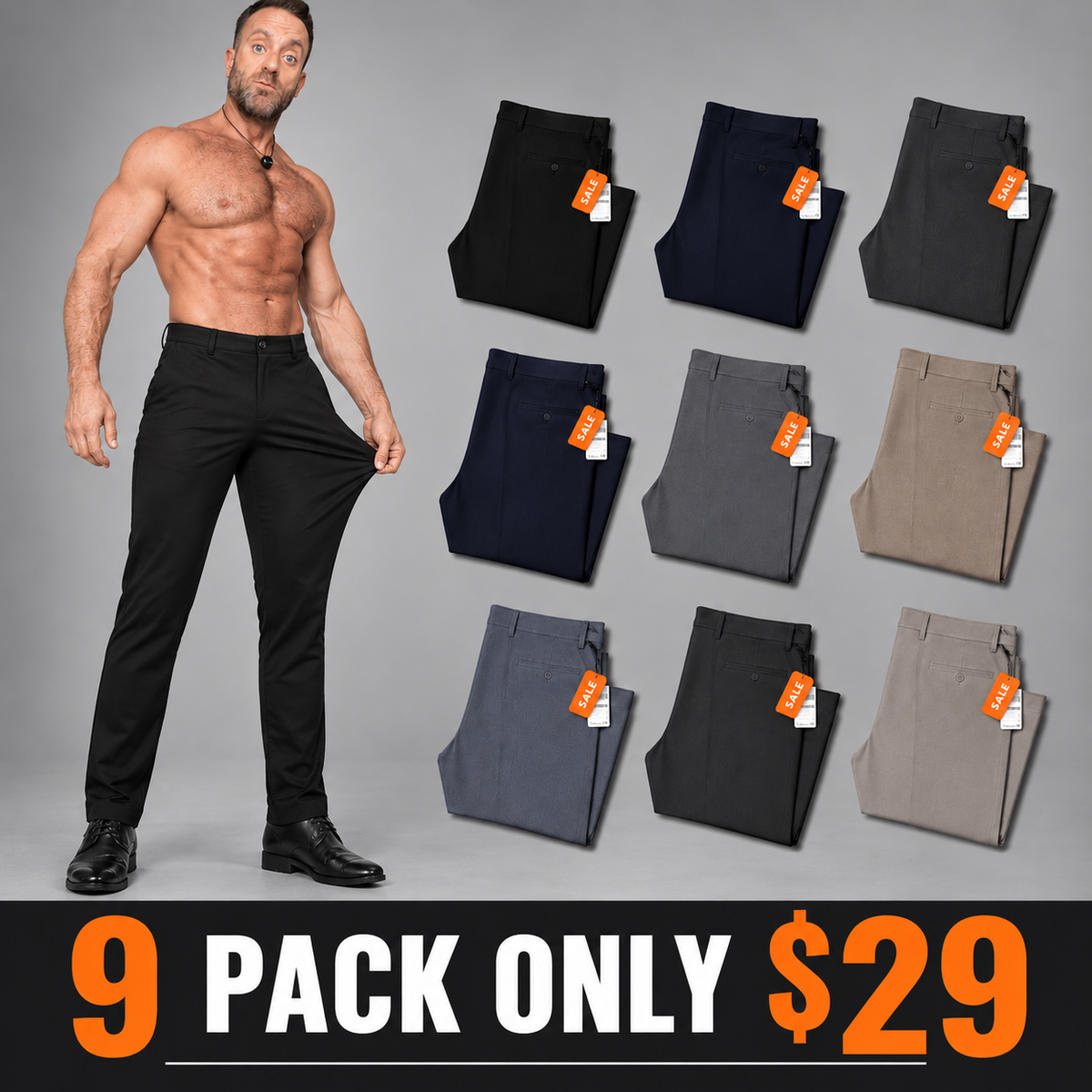 👍🔥Limited-Time Promotion-Stretch Dress Pants No Iron Golf Pants