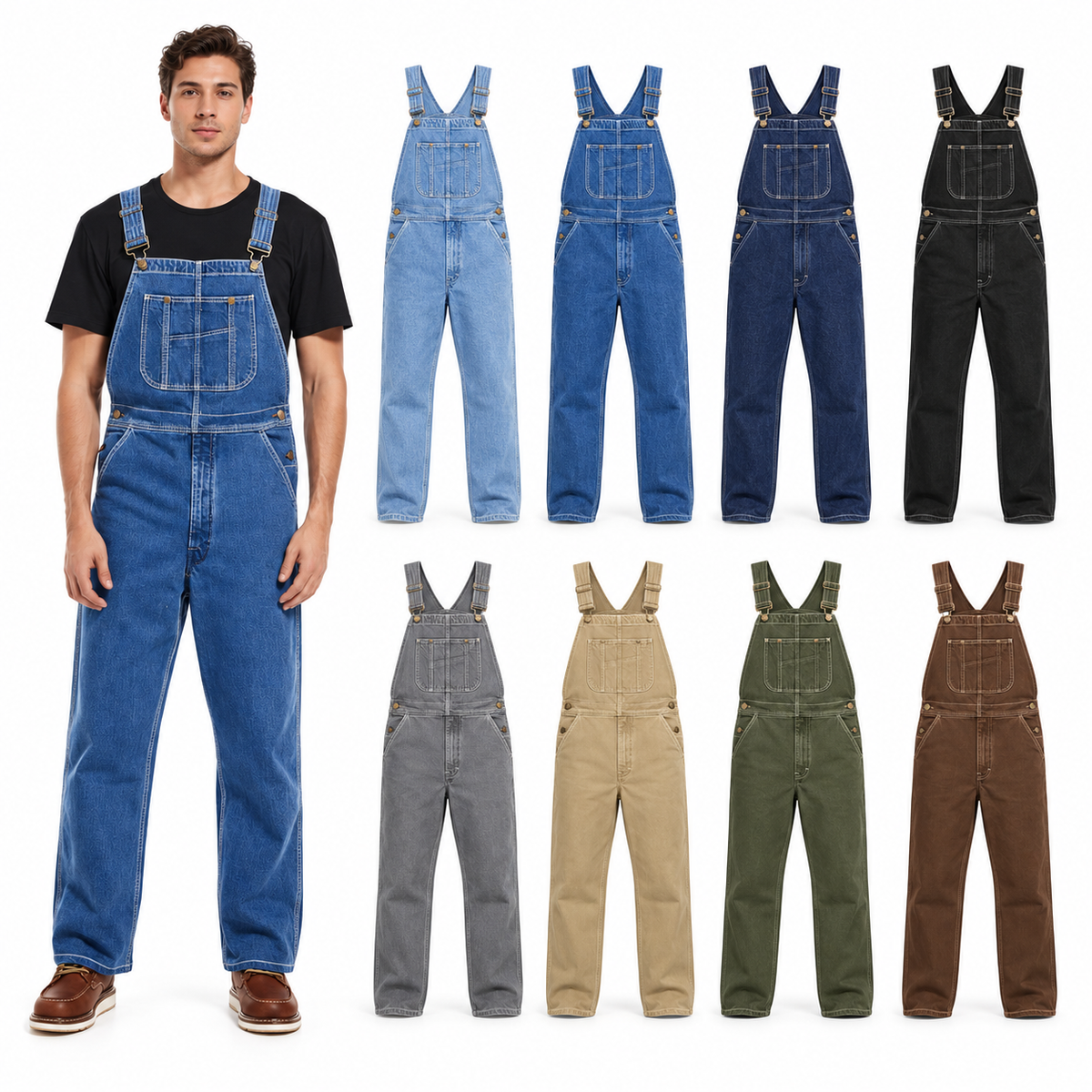 👍🔥Limited-Time Promotion-Denim bib overalls