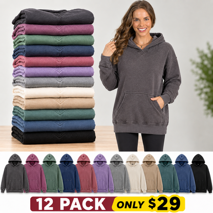 Hoodless V-neck Sweatshirt With Kangaroo Pocket Fleece Longsleeve Oversized Casual Style Shirt