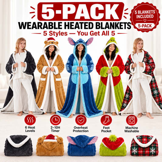🔥Wearable Heated Blanket with Foot Pocket Sherpa🔥Overheat Protection & Auto Shut-Off