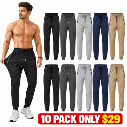 Joggers with Zipper Pockets Lightweight Cuffed Stretch Sweatpants