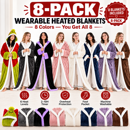 🔥Wearable Heated Blanket with Foot Pocket Sherpa🔥Overheat Protection & Auto Shut-Off