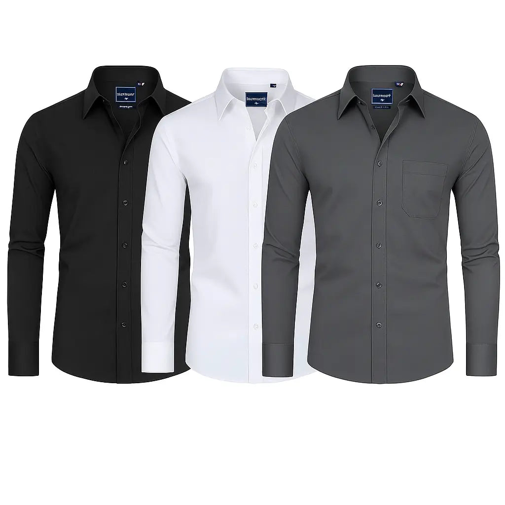Men's Stain Sheild Business Casual Dress Shirts - Slim Fit