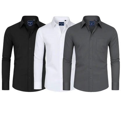 Men's Stain Sheild Business Casual Dress Shirts - Slim Fit