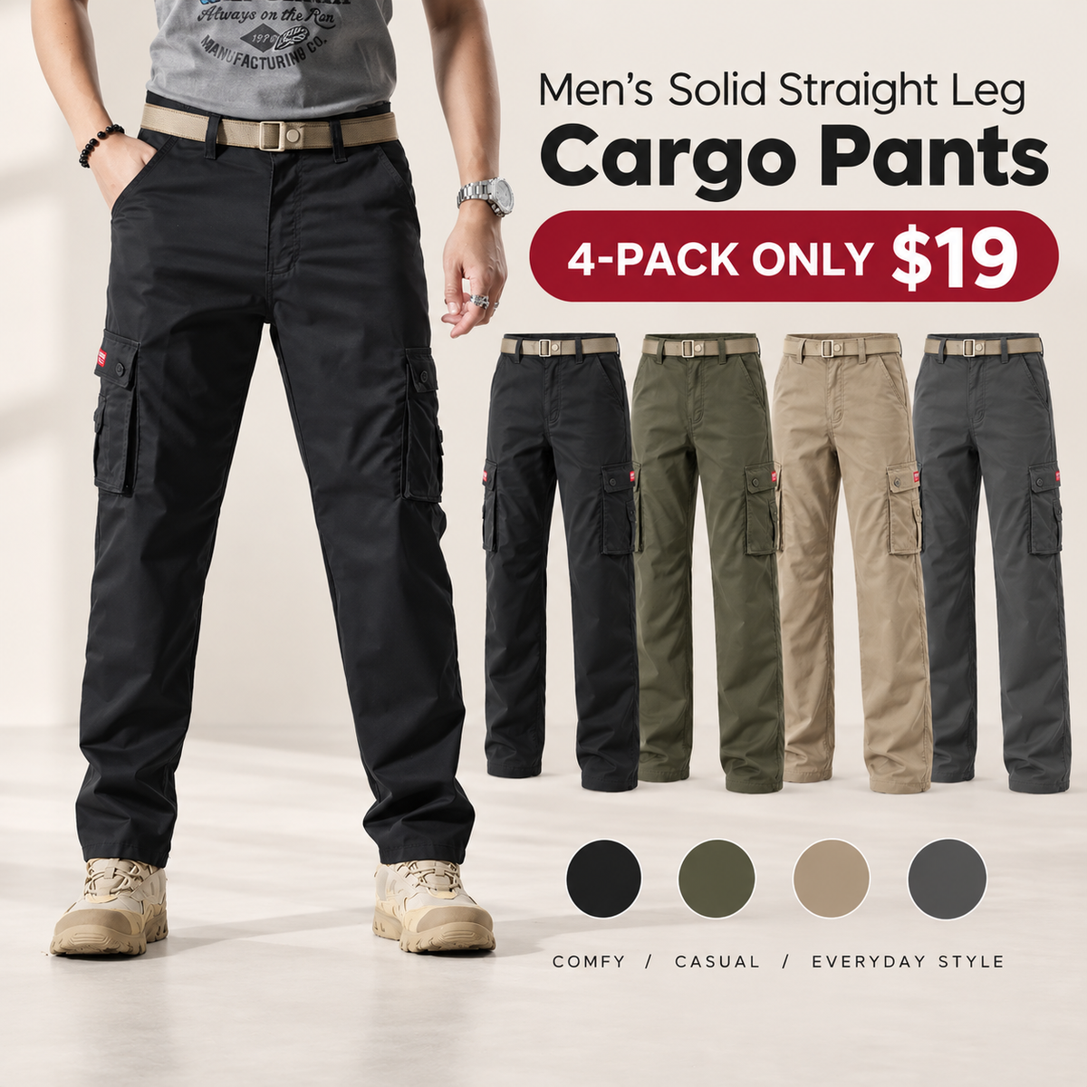 Cargo Pants,Tactical Pants for Men Stretch,Durable Ripstop EDC Work Pants for Hiking