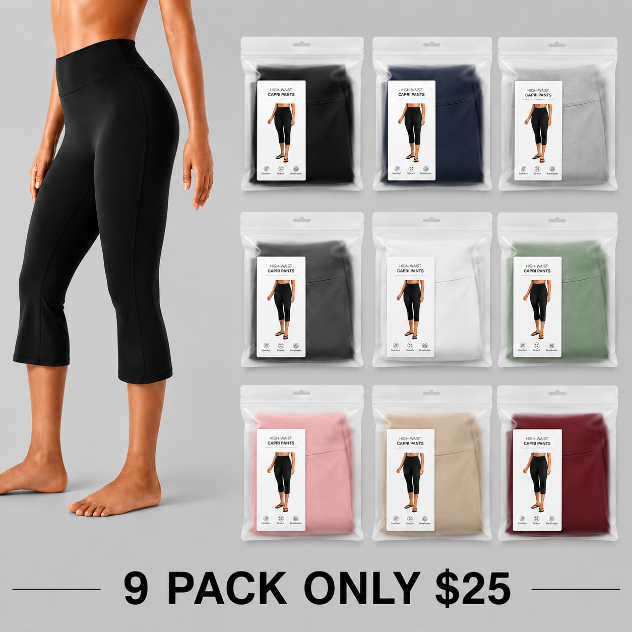 👍🔥Limited-Time Promotion-Capri Flare Leggings Yoga Pants