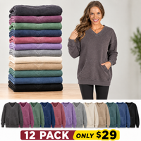 12 PACK ONLY $29 (Charcoal Gray + Dusty Rose + Sage Green + Navy Blue + Muted Red + Lavender + Heather Gray + Cream + Beige + Teal Green + Denim Blue + Black)