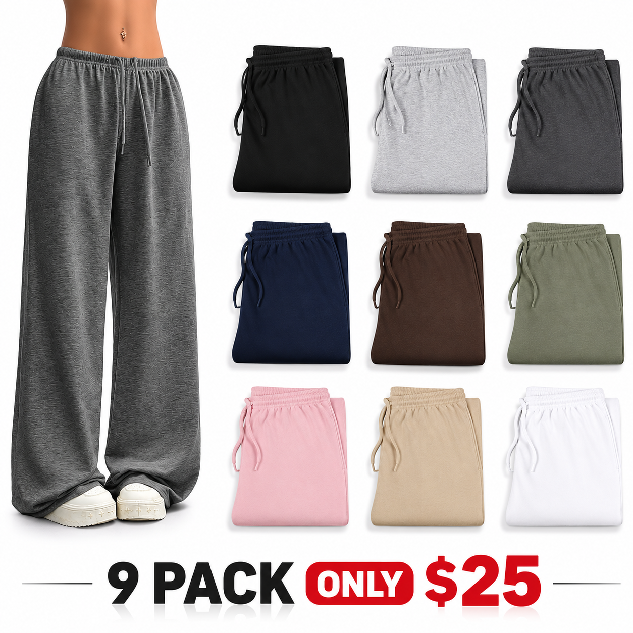 👍🔥Limited-Time Promotion-Oversized, loose-fitting casual sports pants