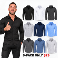 9 PACK ONLY $29 (Black + White + Dark Gray + Light Gray + Navy Blue + Sky Blue + Charcoal Gray + Steel Blue + Silver Gray)